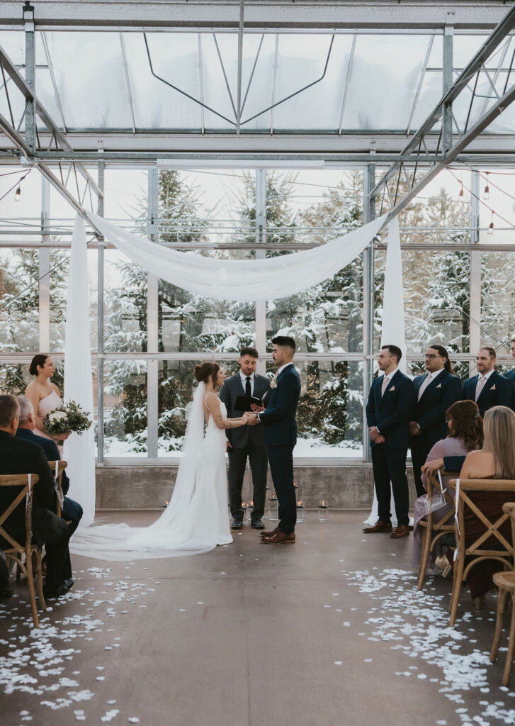 snowy winter wedding