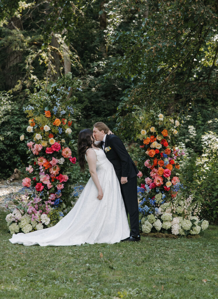 colorful wedding garden party