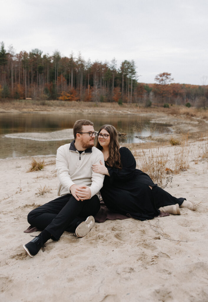 engagement session at riley trails holland michigan