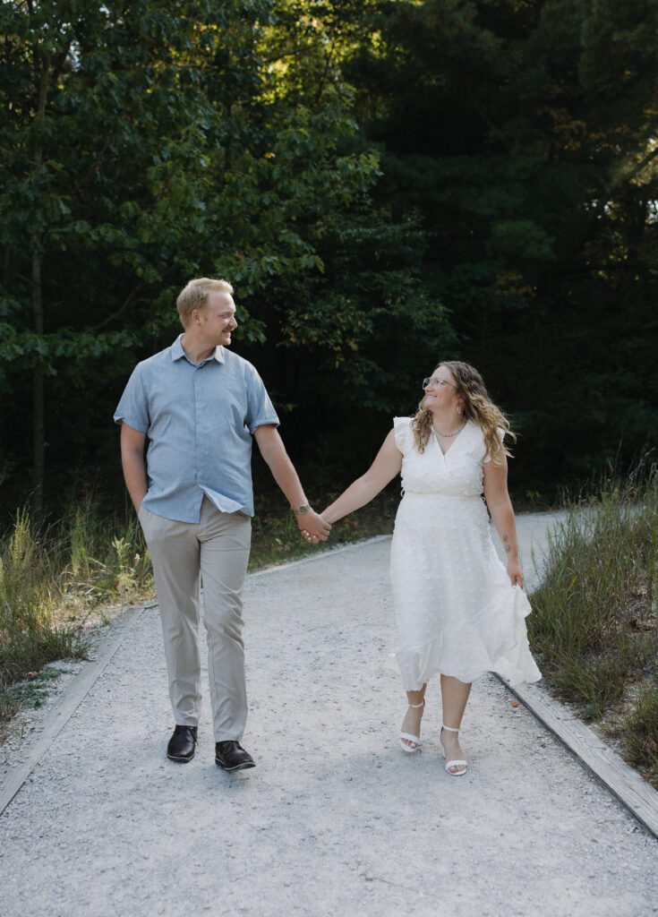 Summer engagement session in the pine trees