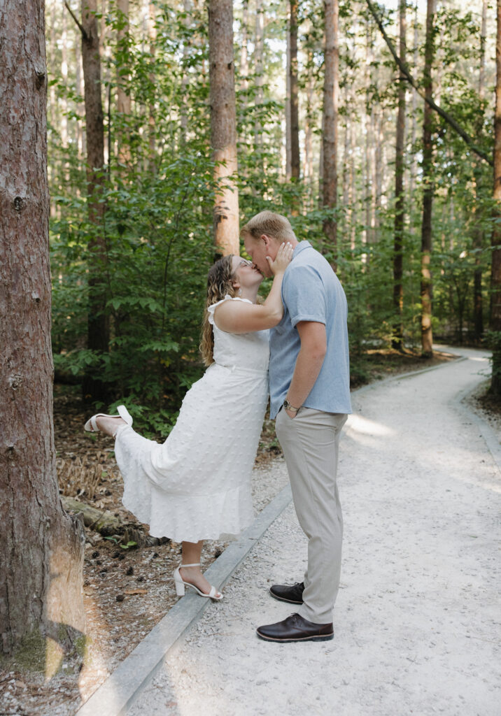 Summer engagement session in the pine trees
