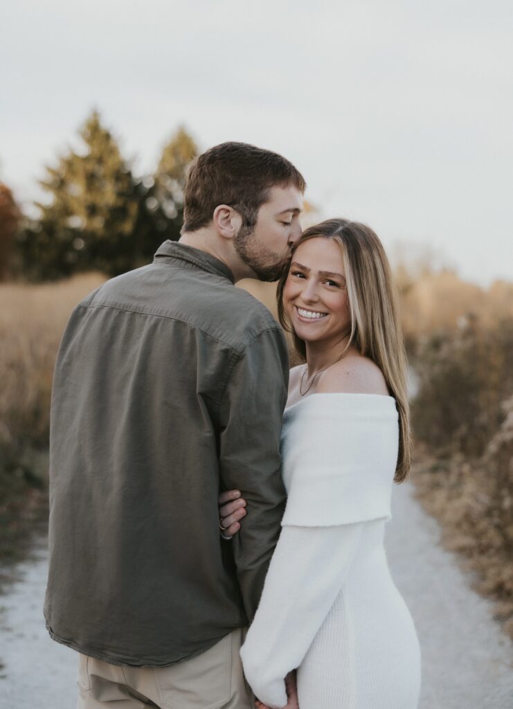 classic fall engagement session in a field